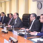 Federal Minister for Finance and Revenue, Senator Muhammad Aurangzeb, holding a meeting with a delegation of BYD Group and Mega Motor Company (MMC) led by Mr. Liu Xueliang, Vice President of BYD Group and General Manager, BYD Asia Pacific Auto Sales Division, and Mr. Aly Khan, Chief Executive Officer, Mega Motor Company (Private) Limited, at the Finance Division