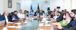 Federal Minister for Communications Abdul Aleem Khan chairing an important meeting regarding Mansehra-Naran-Jhalkhand-Chillas Motorway (MNJC), a key NHA Project.
