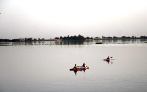 Tourists sail boats on the lake while enjoying a day out at Lake View Park in the Federal Capital.
