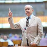 Prime Minister Muhammad Shehbaz Sharif addresses a session of the National Assembly