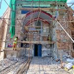Walled City workers are busy repairing the historic Neela Gumbad. The Neela Gumbad Conservation Project is a significant initiative aimed at preserving and restoring one of Lahore's most historic and culturally rich areas