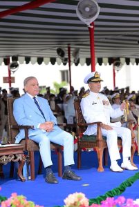 Prime Minister Muhammad Shehbaz Sharif attends the passing out ceremony of 125th Midshipmen and 33rd SSC courses at Pakistan Naval Academy, PNS Rahbar