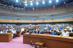 Prime Minister Muhammad Shehbaz Sharif addresses budget session of National Assembly.