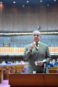 Prime Minister Muhammad Shehbaz Sharif addresses budget session of National Assembly.