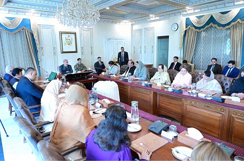 Women parliamentarians of PML (N) met Prime Minister Muhammad Shehbaz Sharif