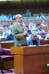 Prime Minister Muhammad Shehbaz Sharif addresses budget session of National Assembly.