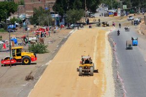 Construction work of new Wadhu Wah Road during development work in the city.