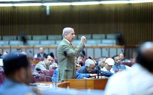 Prime Minister Muhammad Shehbaz Sharif addresses budget session of National Assembly.