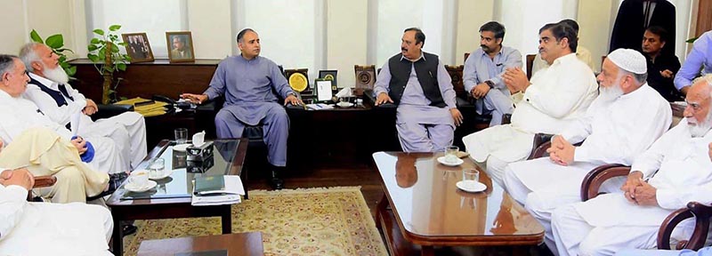 Minister of State for Finance and Railways, Bilal Azhar Kayani, chairs a consultative meeting regarding the two Jhelum-related seats in the Azad Jammu and Kashmir elections