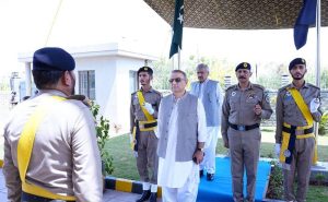 Guard of Honor by Motorway Police to Federal Minister for Communications Abdul Aleem Khan on visiting Headquarters