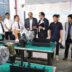 Chairman Prime Minister's Youth Programme Rana Mashood Ahmed Khan while visiting the cutting Edge EV training facilities in china