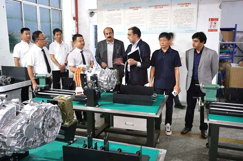 Chairman Prime Minister's Youth Programme Rana Mashood Ahmed Khan while visiting the cutting Edge EV training facilities in china
