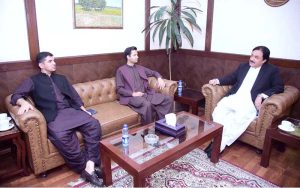 Deputy Chairman Senate, Syedaal Khan in a meeting with a delegation of Pashtunkhawa National Awami Party (PNAP) led by Central Chairman Khushal Khan Kakar, MNA at Parliament House