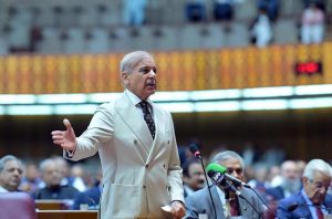 Prime Minister Muhammad Shehbaz Sharif addresses the National Assembly Session.