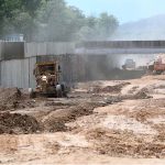 A view of the construction work on the Park Road underpass during development work in the Federal Capital