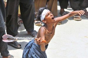 A large number of mourners attending Tazia procession on 10th of Holy Month of Muharram-ul-Harram. Muharram is the mourning month in remembrance of the Shahadat of Hazrat Imam Hussain (RA), the Grandson of the Holy Prophet Mohammad (PBUH)