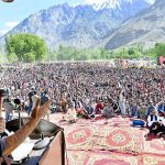 Chairman of the Pakistan Peoples Party, Bilawal Bhutto Zardari, is addressing an election rally in Tehsil Gulabpur, District Shigar in Gilgit-Baltistan