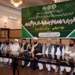 Chairman Pakistan Ulema Council (PUC) Allama Hafiz Tahir Mahmood Ashrafi is addressing the peace and inter-faith harmony seminar in a local hotel