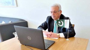 Federal Minister for National Food Security and Research, Rana Tanveer Hussain virtually addresses the CFS High-Level Forum on "Harnessing Artificial Intelligence, Digitalization and Data Governance for Food Security and Nutrition."