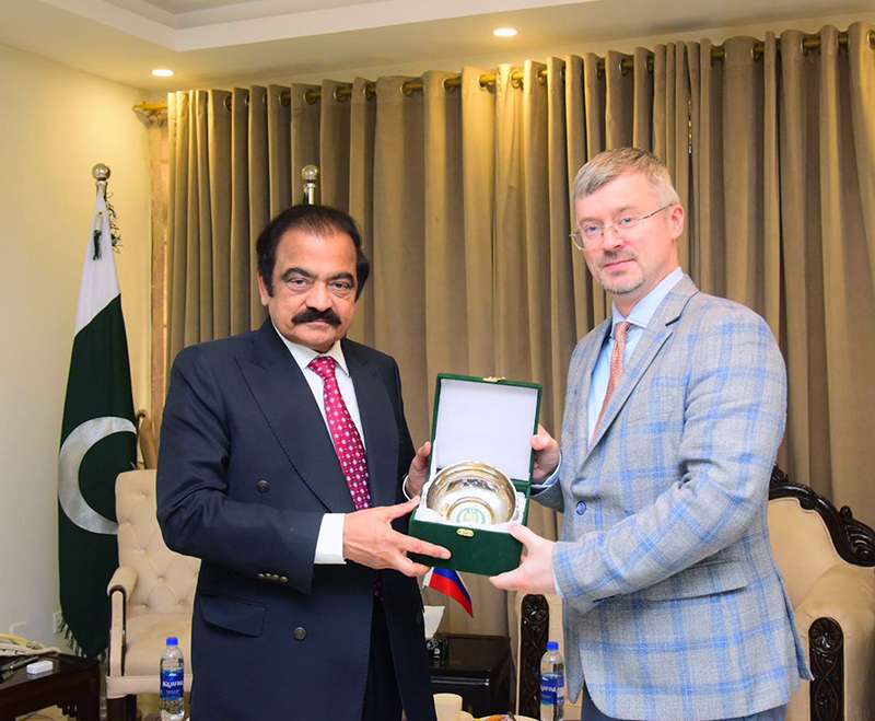 Federal Minister for Inter-Provincial Coordination, Rana Sanaullah meets Albert P. Khorev, Ambassador of the Russian Federation to Pakistan