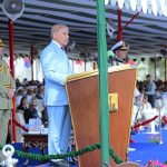 Prime Minister Muhammad Shehbaz Sharif addresses the passing out ceremony of 125th Midshipmen and 33rd SSC courses at Pakistan Naval Academy PNS Rahbar