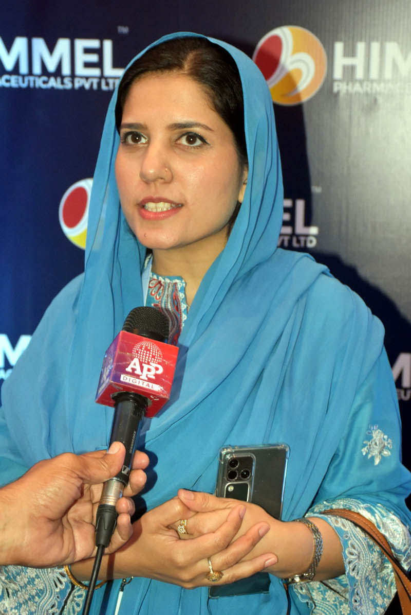 Dr. Wajih Anjum talks to APP on cutting-edge research and advanced technologies in cancer treatment at a local hotel during an event organized by Himal Pharmaceuticals