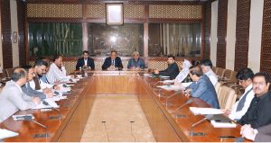 Federal Minister for Planning, Development and Special Initiatives, Ahsan Iqbal, chairing the meeting of National Price Monitoring Committee (NPMC)