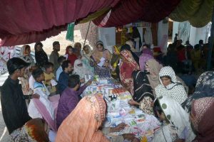 Residents receive free medical checkups and medicines at a camp organised under the auspices of Anjuman Islamia Hospital Chiniot at Chak No. 131 Loony Wala, on the directives of Federal Minister for Board of Investment Qaiser Ahmad Sheikh.