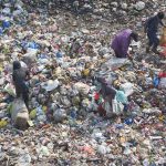 Gypsy children search for reusable or recyclable materials from a garbage dumping in the Provincial Capital