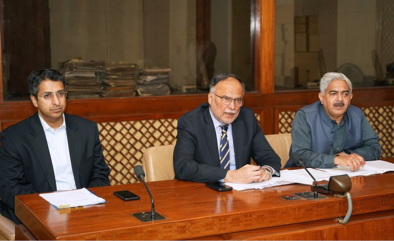 Federal Minister for Planning, Development and Special Initiatives, Ahsan Iqbal, chairing the meeting of National Price Monitoring Committee (NPMC)