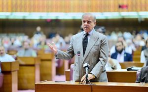 Prime Minister Muhammad Shehbaz Sharif addresses the National Assembly.