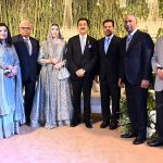 Chairman Senate of Pakistan Syed Yousaf Raza Gillani attends the walima ceremony of the son of Justice Sardar M. Sarfraz Dogar, Chief Justice of the Islamabad High Court