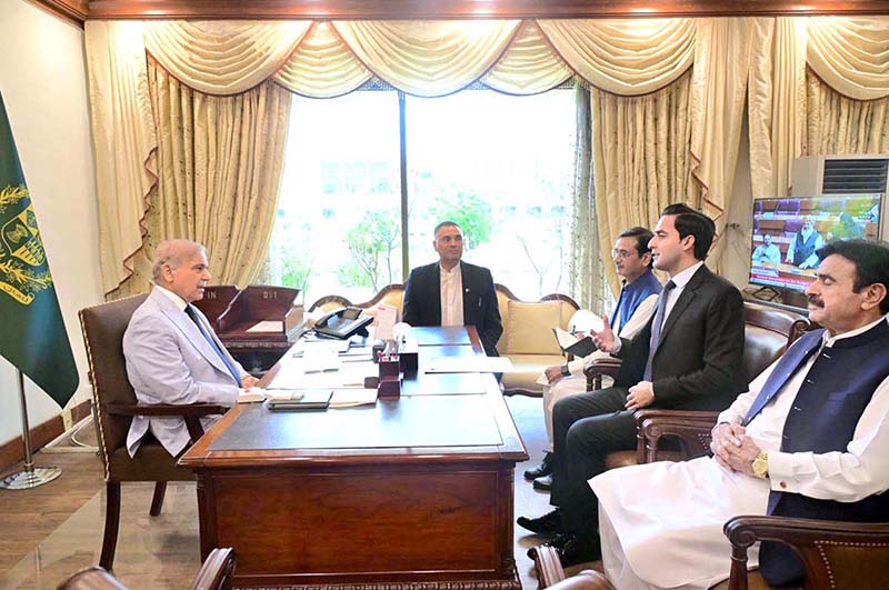 MNA Ali Jan Mazari calls on Prime Minister Muhammad Shehbaz Sharif at Parliament House