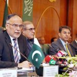 Federal Minister for Planning, Development & Special Initiatives Prof. Ahsan Iqbal delivering opening remarks at the inaugural session of the Annual Plan Coordination Committee (APCC) meeting held at the MoPDSI
