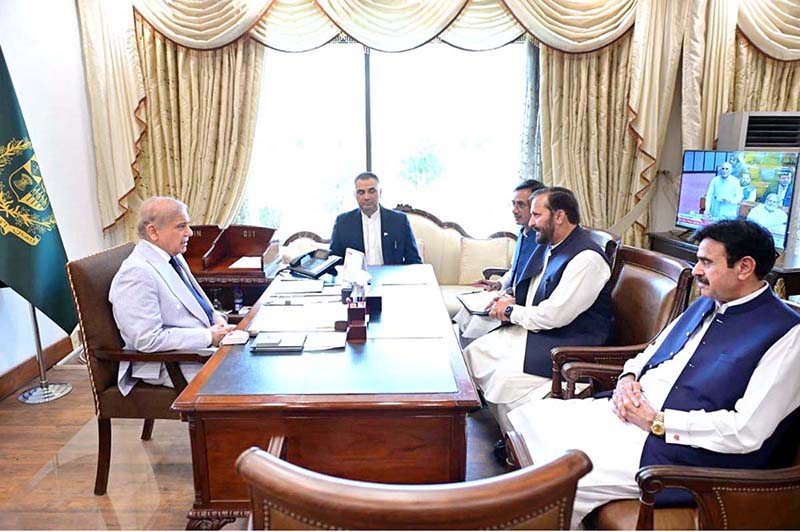 MNA Muhammad Idrees calls on Prime Minister Muhammad Shehbaz Sharif at Parliament House