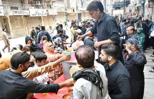 vountries set A water Sabeel has been set up to provide free drinking water to passersby during Muharram-ul-Haram.