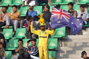 Spectators enjoying during the third one-day international (ODI) cricket match between Australia and Pakistan at Gaddafi Stadium.