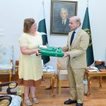 The outgoing Ambassador of Italy to Pakistan, Ms. Marilina Armellin paid a farewell call on Prime Minister Muhammad Shehbaz Sharif at the Prime Minister's Office today. Appreciating the Ambassador's contributions in strengthening Pakistan-Italy relations during her tenure the Prime Minister conveyed his best wishes to her
