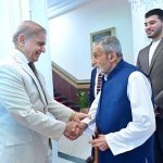 Former Federal Minister and Senior Politician Ghulam Ahmad Bilour calls on Prime Minister Muhammad Shehbaz Sharif