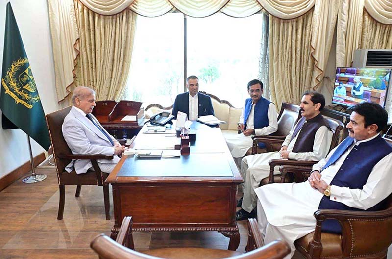 MNA Nadeem Abbas Rabera calls on Prime Minister Muhammad Shehbaz Sharif at Parliament House