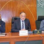 Federal Minister for Planning, Development and Special Initiatives and Deputy Chairman Planning Commission Ahsan Iqbal, chairing a meeting of the Central Development Working Party (CDWP) to review and consider development projects of national importance