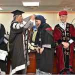 Advisor to the Chief Minister on Health, Major General (Retd) Professor Dr. Azhar Mahmood Kiani, distributes medals and degrees among students during the second convocation of Sargodha Medical College