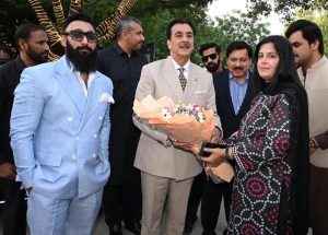 Chairman Senate, Syed Yousaf Raza Gillani, welcomed at the mini brand display and all-electric vehicle showcase event organized by Dewan motors.