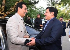 Chairman Senate, Syed Yousaf Raza Gillani, welcomed at the mini brand display and all-electric vehicle showcase event organized by Dewan motors.