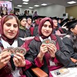Newly graduated doctors display their medals during the second convocation of Sargodha Medical College