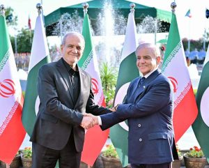 Prime Minister Muhammad Shehbaz Sharif receives the President of Islamic Republic of Iran Dr. Masoud Pezeshkian at the Prime Minister's House.