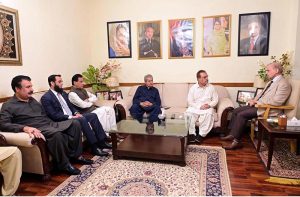 Prime Minister Muhammad Shehbaz Sharif visits MNA Aijaz Hussain Jakhrani to offer condolences over the demise of his son