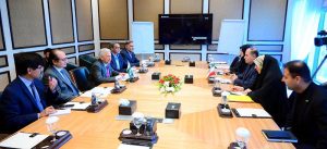 Federal Minister for National Food Security & Research, Rana Tanveer Hussain, in a meeting with Iranian Minister of Agriculture Jihad, Gholamreza Nouri Ghezeljeh, to enhance bilateral cooperation in agriculture, livestock, and trade between Pakistan and Iran. APP/FHA