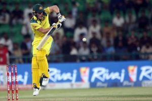 Australian batsman Oliver Peake bowled by Haris Rauf during the second One-Day International (ODI) cricket match between Pakistan and Australia at Gaddafi Stadium.