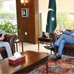 Chairman Senate, Syed Yousaf Raza Gilani in a meeting with Governor Of Sindh, Syed Nehal Hashmi at Parliament, House